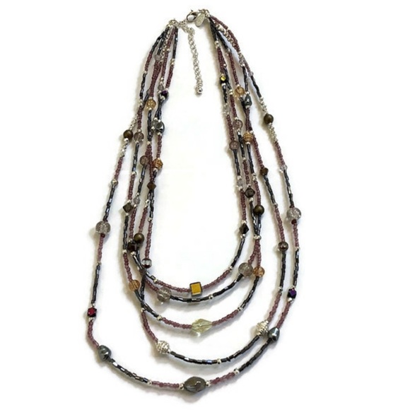 Cookie Lee Jewelry - Cookie Lee 5 Strand Multi Colored Necklace